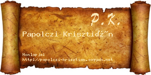 Papolczi Krisztián névjegykártya